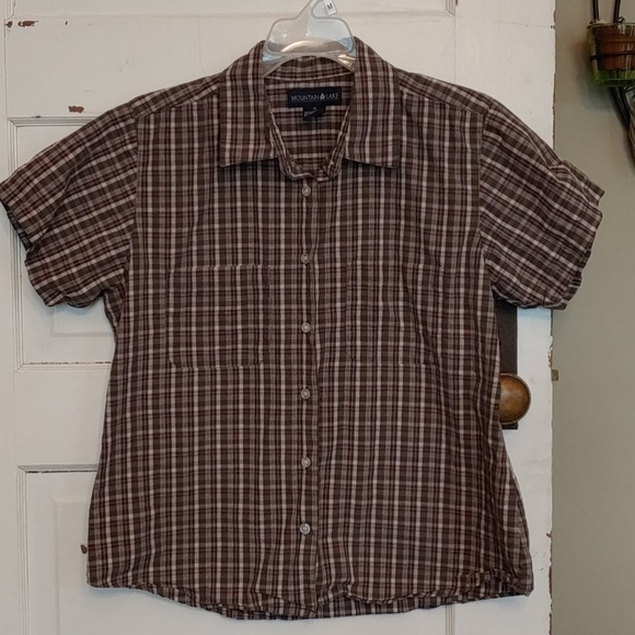Mountain Lake Brown Plaid Button Down Shirt - Picture 1 of 3